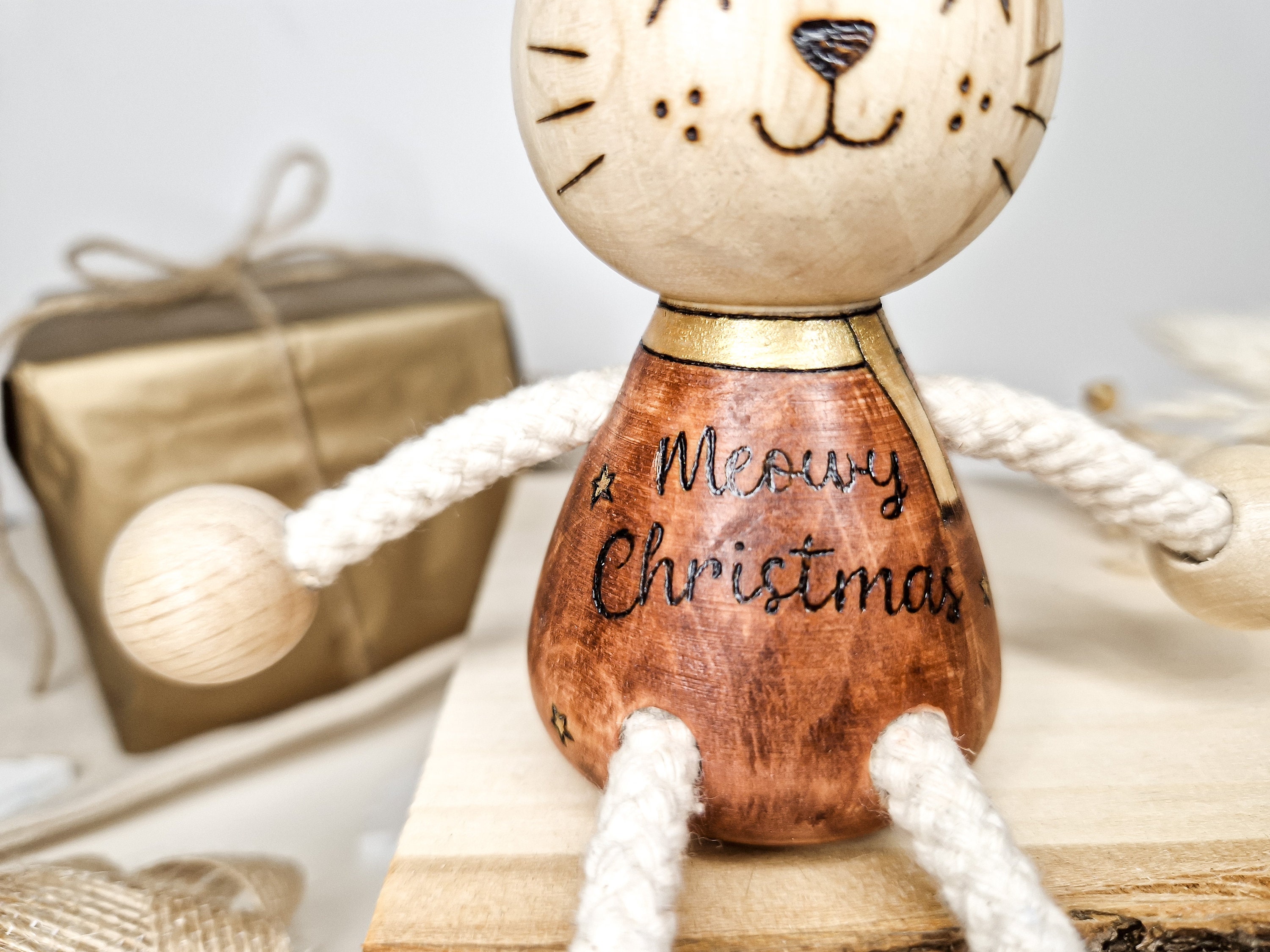 Meowy Christmas Cat Lover Christmas Decoration Hand-burned - Etsy UK