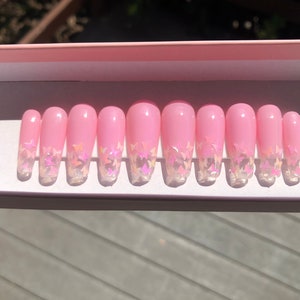 Light Pink Butterfly Nails Pink Nails Pink Butterflies - Etsy