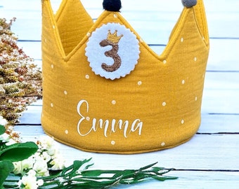 Birthday crown with name and 9 anthracite numbers (optional)