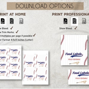 Editable Baseball Food Labels, Baseball Birthday Food Cards, Baseball ...