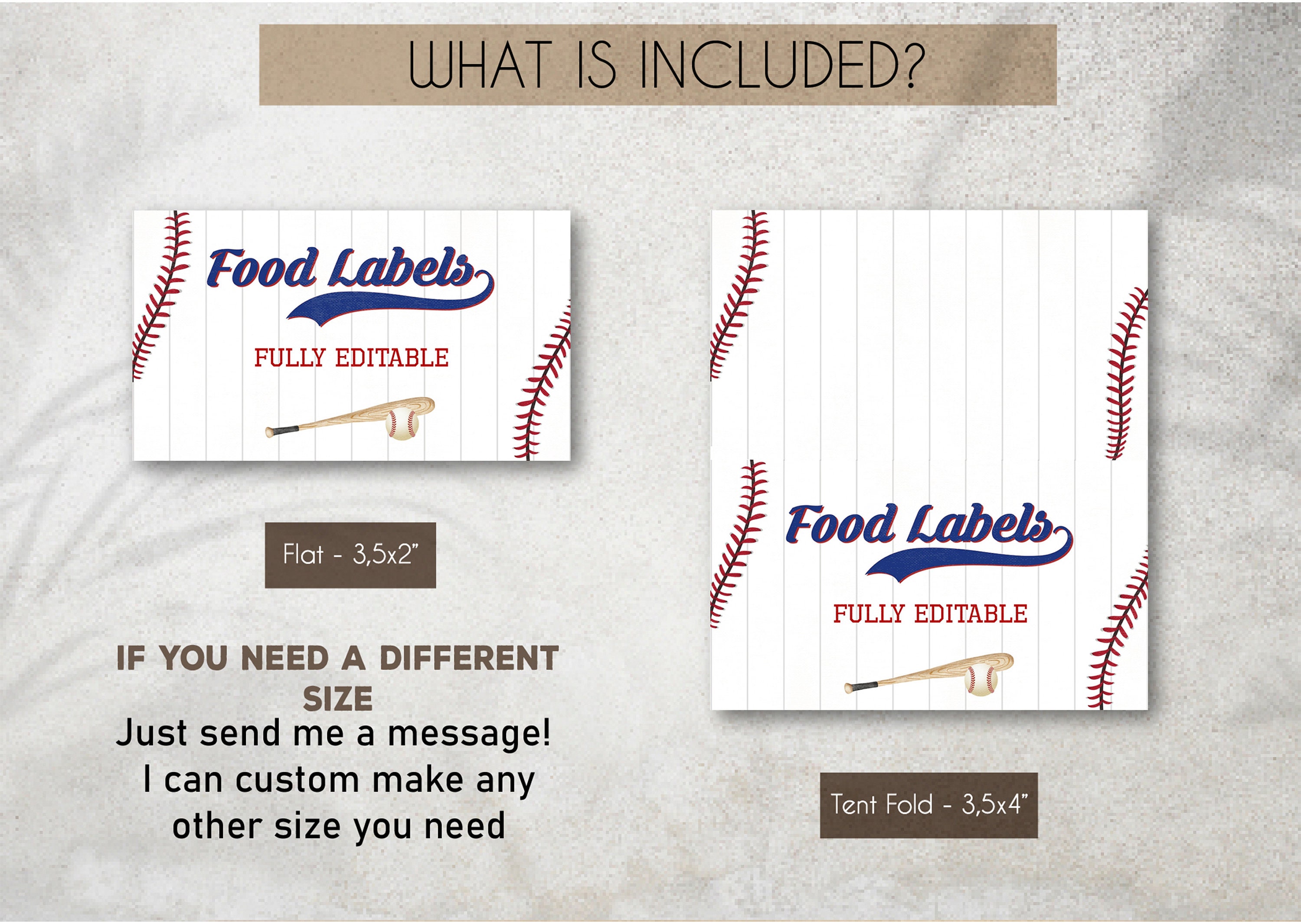 Editable Baseball Food Labels, Baseball Birthday Food Cards, Baseball ...
