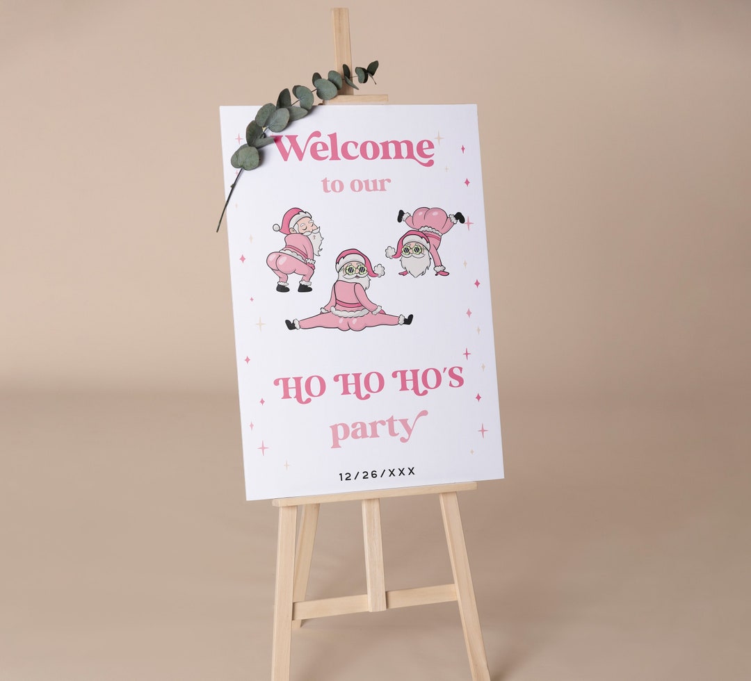 Christmas Party Welcome Sign, Santa Party Decor, Holiday Banner ...