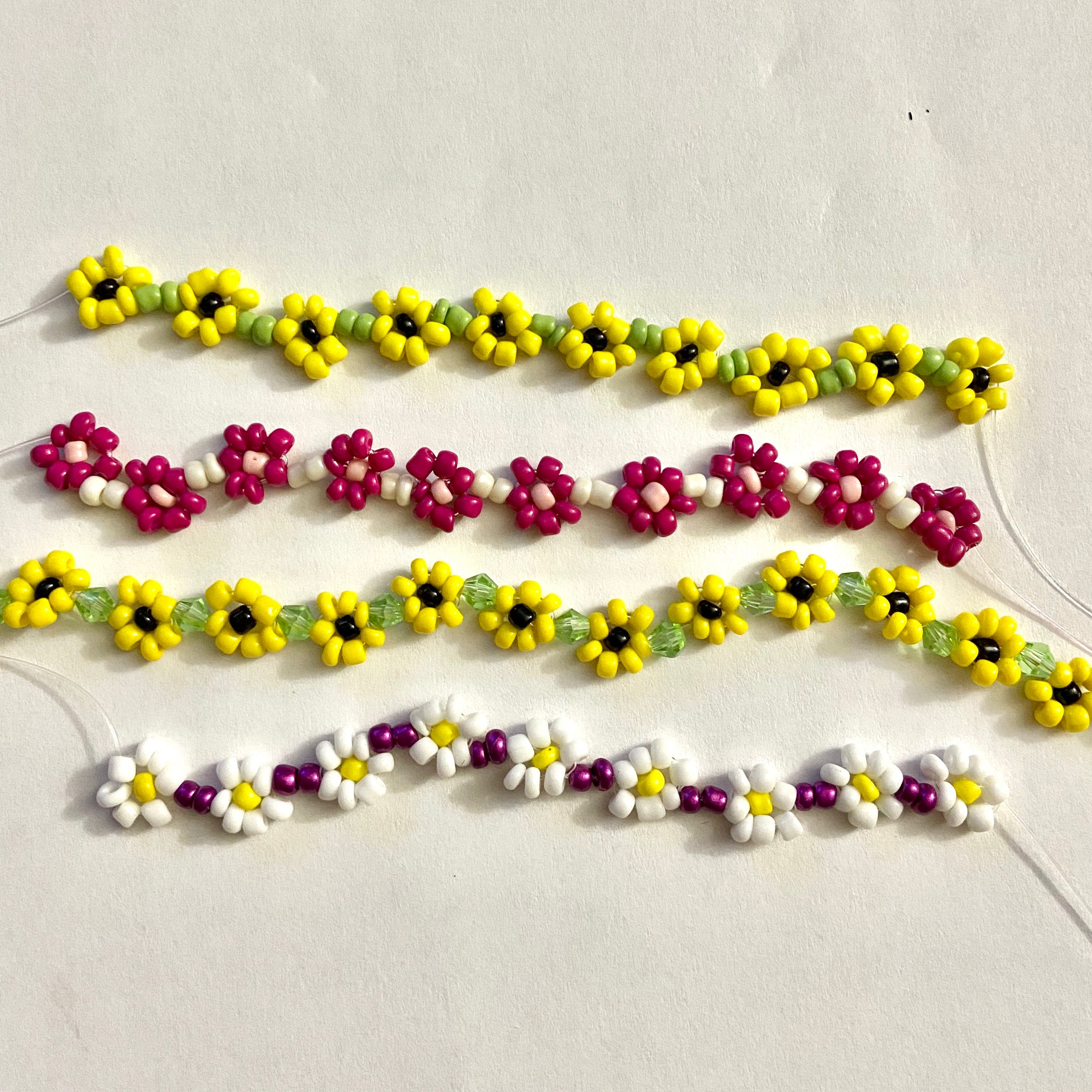 Flower Bead Bracelet Etsy