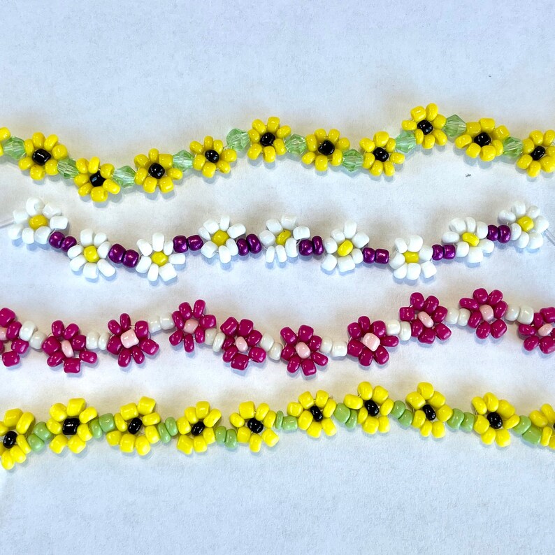 Flower Bead Bracelet Etsy