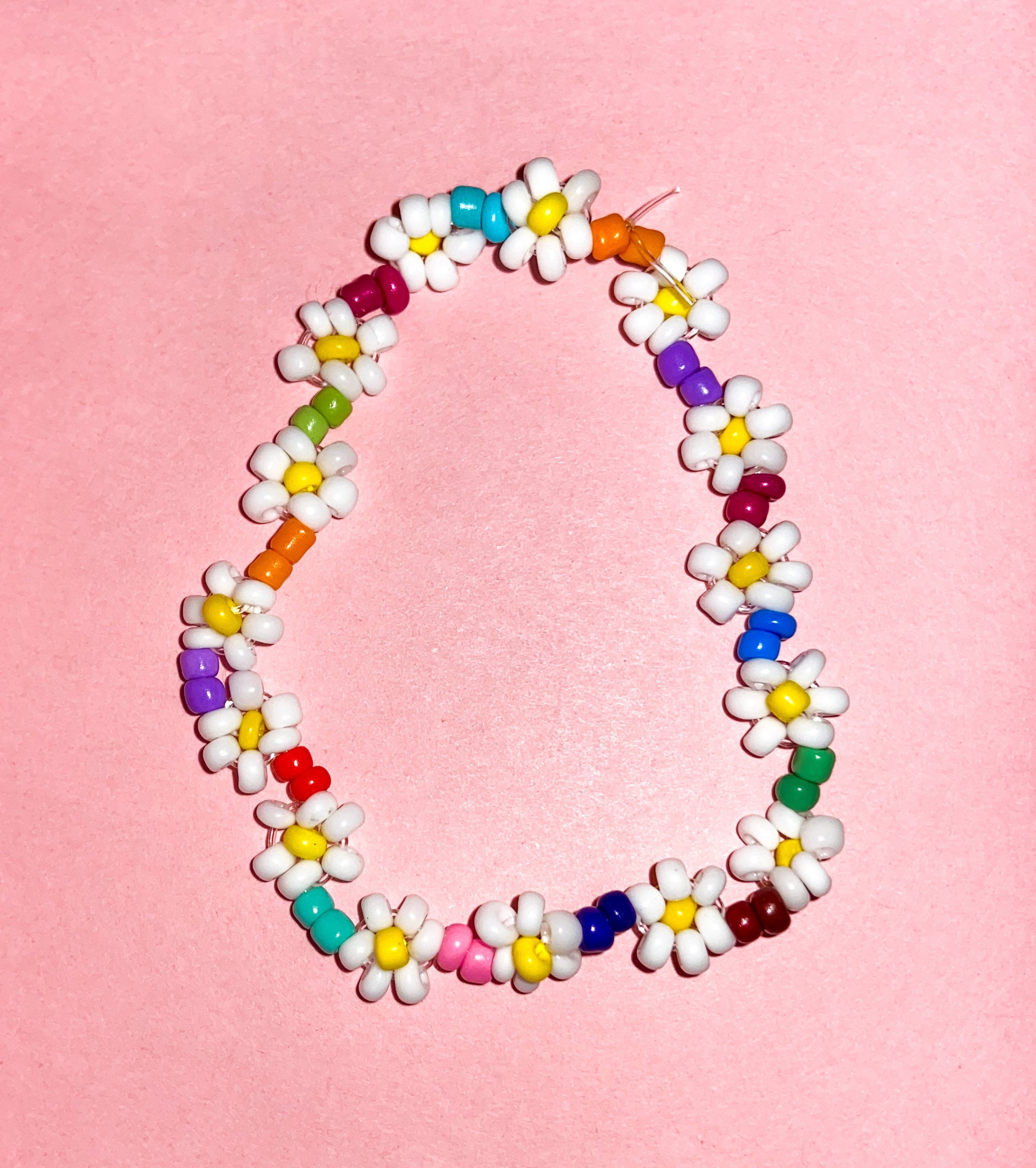 Flower Bead Bracelet Etsy