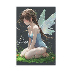 Virgo Fairy Matte Canvas Art Print, Zodiac Home Decor, Gift for Astrology Lovers, Fantasy Wall Art, Unique Birthday Present