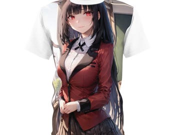 kakegurui Anime-inspiriertes Unisex Cut & Sew T-Shirt, Manga-Shirt, grafisches T-Shirt, Cosplay-Bekleidung, einzigartiges Geschenk für Fans, perfekt für Conventions