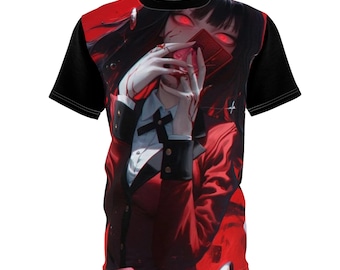kakegurui Gothic Anime Graphic Tee, Edgy Streetwear T-Shirt, Perfekt für Anime Fans, Einzigartiges Geschenk für Cosplay Events, Stilvolle Freizeitkleidung