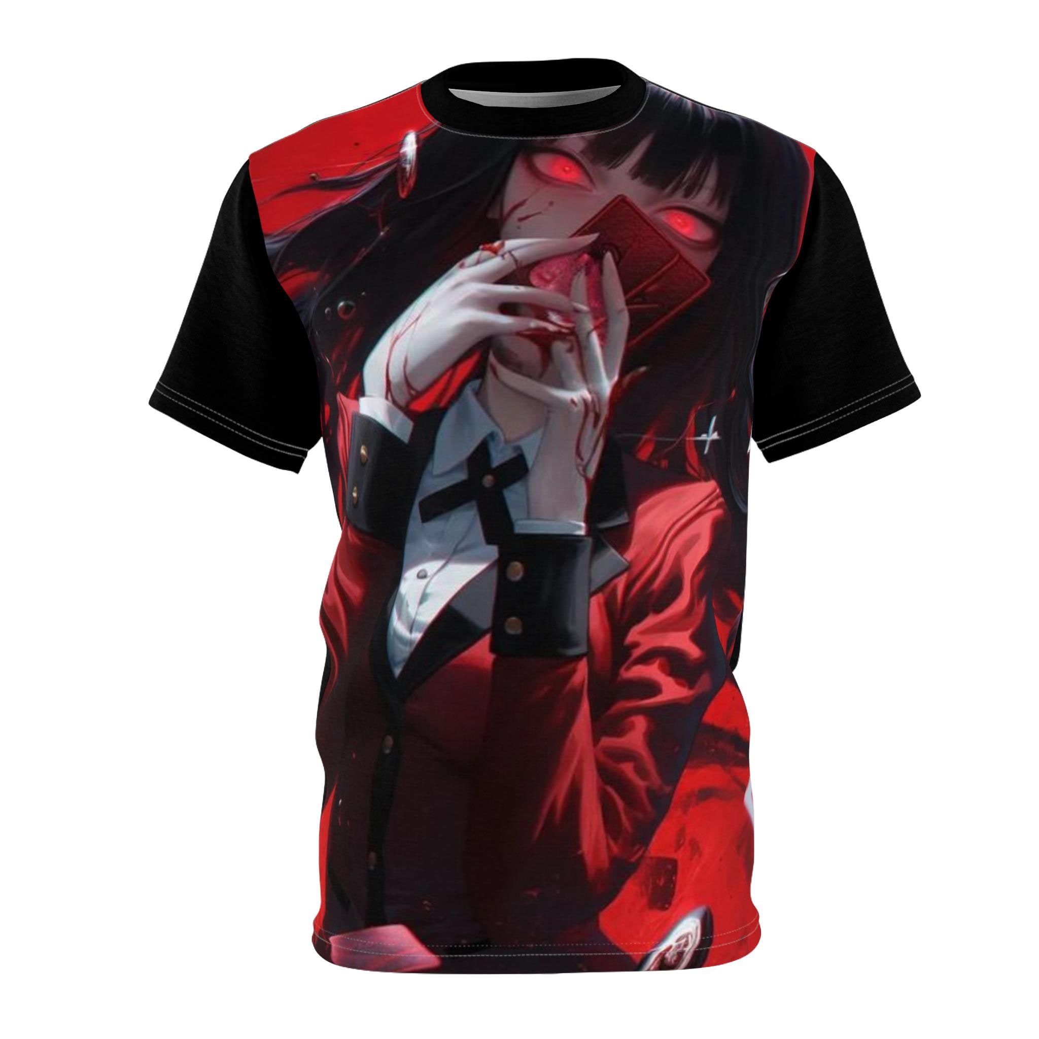 賭ケグルイ ゴシックアニメグラフィックTシャツ、エッジの効いた 