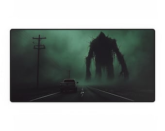 Geheimnisvolle Kreatur, Schreibtischmatte, Bürodeko, Gaming Mauspad, Schreibtischzubehör, Halloween Geschenk, Einzigartiger Home Office Stil