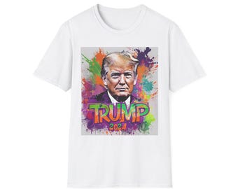 Buntes Trump 2024 Unisex T-Shirt | Politisches Statement T-Shirt | Unterstütze Trump Merchandise | Wahltag Bekleidung | Einzigartige Geschenke für (...)
