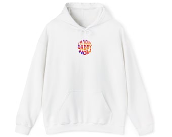 Ich bin jetzt dein Papa Hoodie | Retro Regenbogen-Text-Grafik