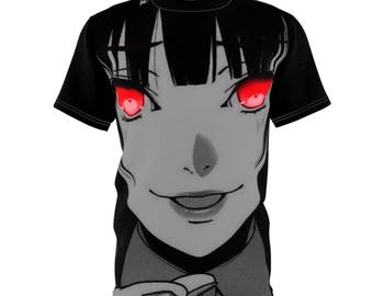 kakegurui Anime-inspiriertes Unisex T-Shirt mit Fiery Eyes Design, Grafik-T-Shirt für Fans, Einzigartige Streetwear, Geschenk für Cosplayers, mutige Ästhetik