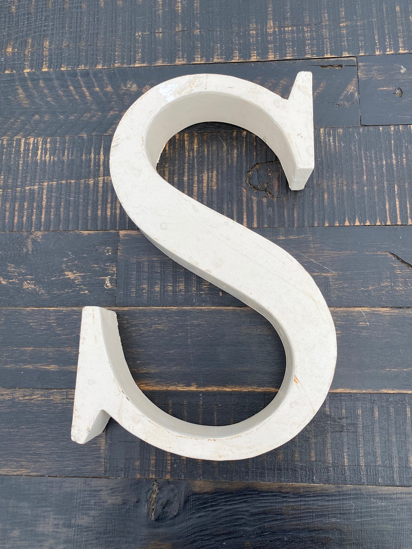 White Vintage Metal letter D Hanging Wall Decor Etsy