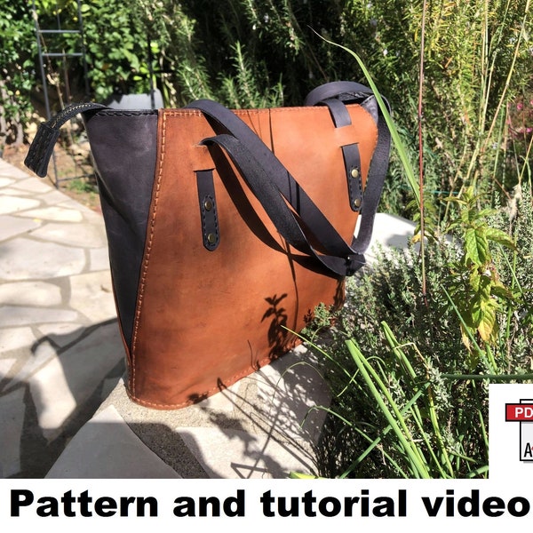 Tote Bag PATTERN - Leather pattern - PDF download