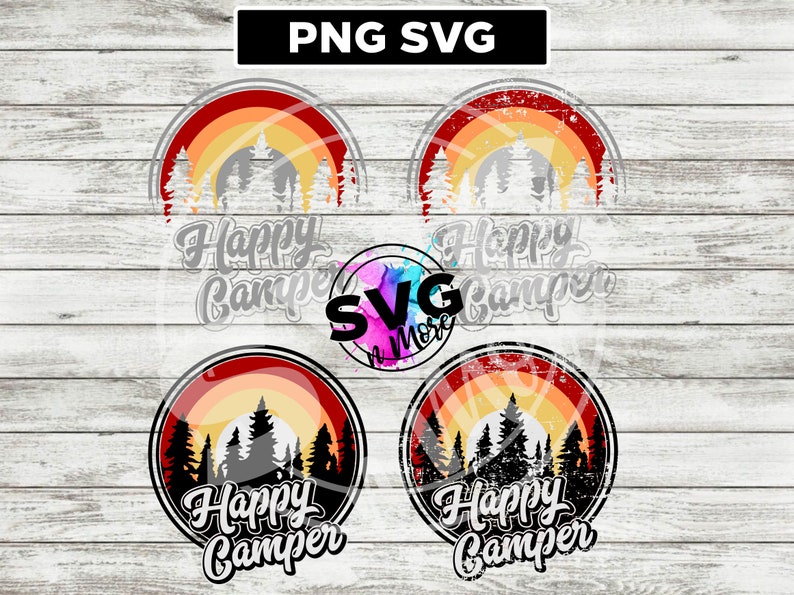 Download Retro Happy Camper PNG rétro sublimation vintage sunset | Etsy