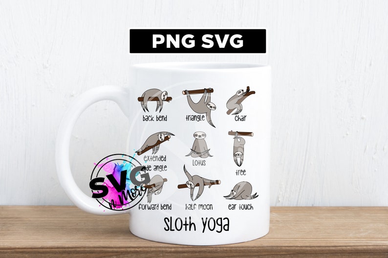 Download Sloth Yoga Downward Dog Lotus Tree PNG SVG sublimation | Etsy
