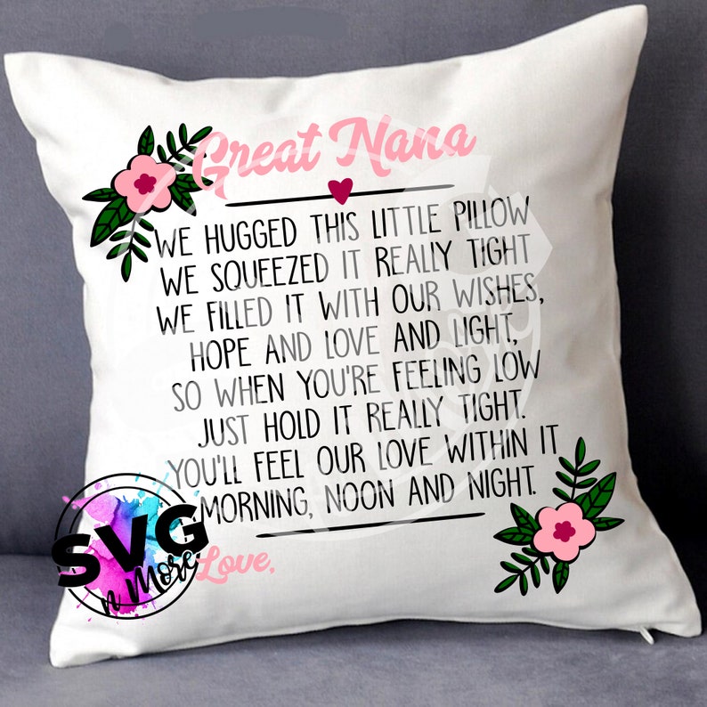 Download Great Nana We Hugged This Pillow Real Tight Hug Pillow PNG ...