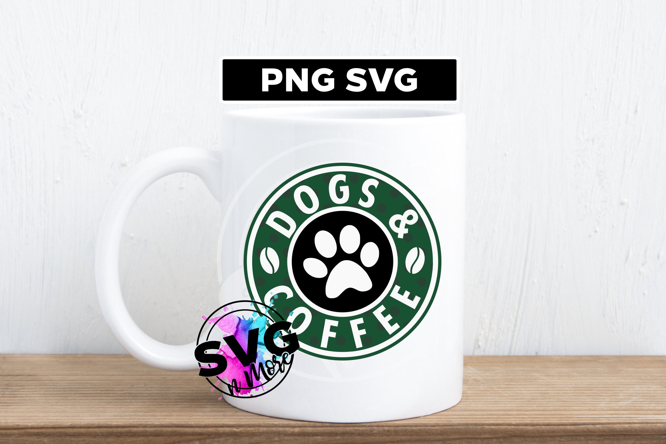 Download Dogs and Coffee SVG PNG HTV sublimation digital download paw | Etsy