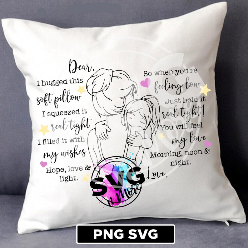Download Mother Daughter Hug Pillow Hugged Real Tight Mom Love PNG SVG | Etsy