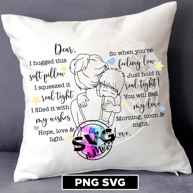 Download Mother Son Hug Pillow Hugged Real Tight Mom Love PNG SVG ...