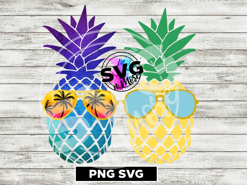 Download Retro Pineapple Sunglasses Watercolor SVG PNG sublimation | Etsy