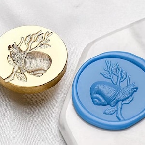 Timbro di ceralacca 3D a forma di lumaca / Kit di sigillatura a cera a forma di lumaca / Kit di sigillatura a cera a forma di lumaca nell'albero / Kit di sigillatura a cera per inviti di nozze
