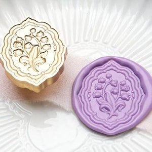 3D Maiglöckchen Wachs Siegel Stempel / Blume im Spiegel Wachs Siegel Set / Geburtstagsgeschenk Wachs Siegelstempel