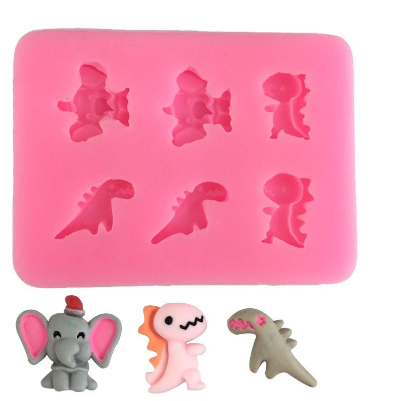 6pcs dinosaurs cake mould /3D Litter dinosaur silicone Etsy
