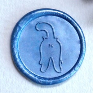 Timbro sigillo di cera simpatico gatto/Kit sigillo di cera gatto divertente/Kit sigillo di cera gatto animale carino