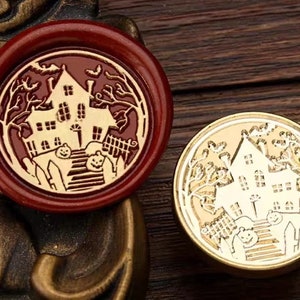 Timbro sigillo di cera del castello di Halloween/kit sigillante cera di zucca/timbro sigillo buste regalo di Halloween
