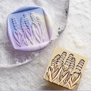 Timbro di sigillo in cera di lavanda multilivello / Timbro di sigillo di cera di lavanda / Kit di sigillatura in cera di fiore / Kit di sigillatura in cera personalizzato