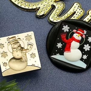 Timbro di ceralacca 3D con pupazzo di neve/Kit di sigillatura con ceralacca a forma di fiocchi di neve/Kit di sigillatura con ceralacca per regali di Natale/Timbro di ceralacca per guanti e cappelli di Natale