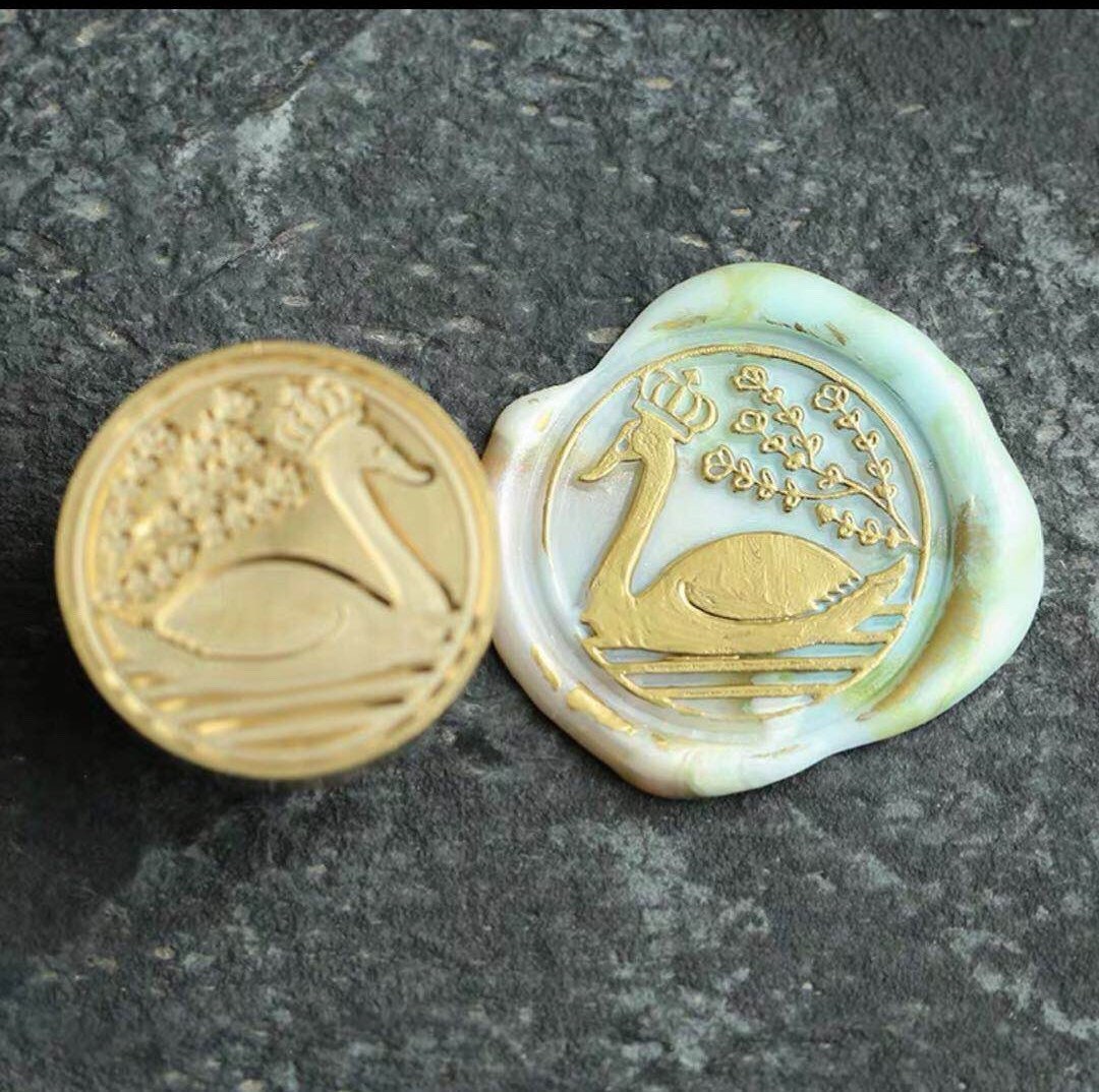 Swan and crown wax seal stamp/beautiful swan wax seal Etsy