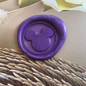 Custom Wax Seal Stamp With Initial and Mickey Sealing Wax 