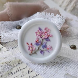 3D Prunus Cerasifera Wachs Siegel Stempel / Blume Wachs Versiegelung Kit / Lila Blatt Pflaume Wachs Siegel Stempel / Geburtstag Geschenk Umschläge Wachs Siegelstempel