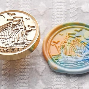 Timbro sigillo di cera per barca a vela multilivello/Kit di sigillo di cera per nave/Kit di sigillo di cera per barca a vela nel mare/Sigillo di timbro di cera per invito a nozze