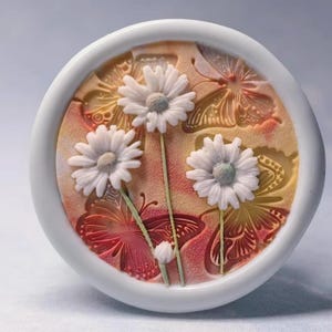 Timbro di ceralacca multilivello a forma di farfalla e margherita/Kit di sigillatura in cera a forma di margherita/Kit di sigillatura in cera a forma di farfalla ombra/Timbro di cera a forma di fiore di margherita