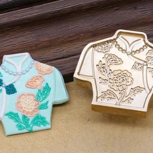 Timbro di ceralacca 3D Cheongsam/Kit di sigillatura in cera Cheongsam e fiori/Bellissimo timbro di ceralacca Cheongsam