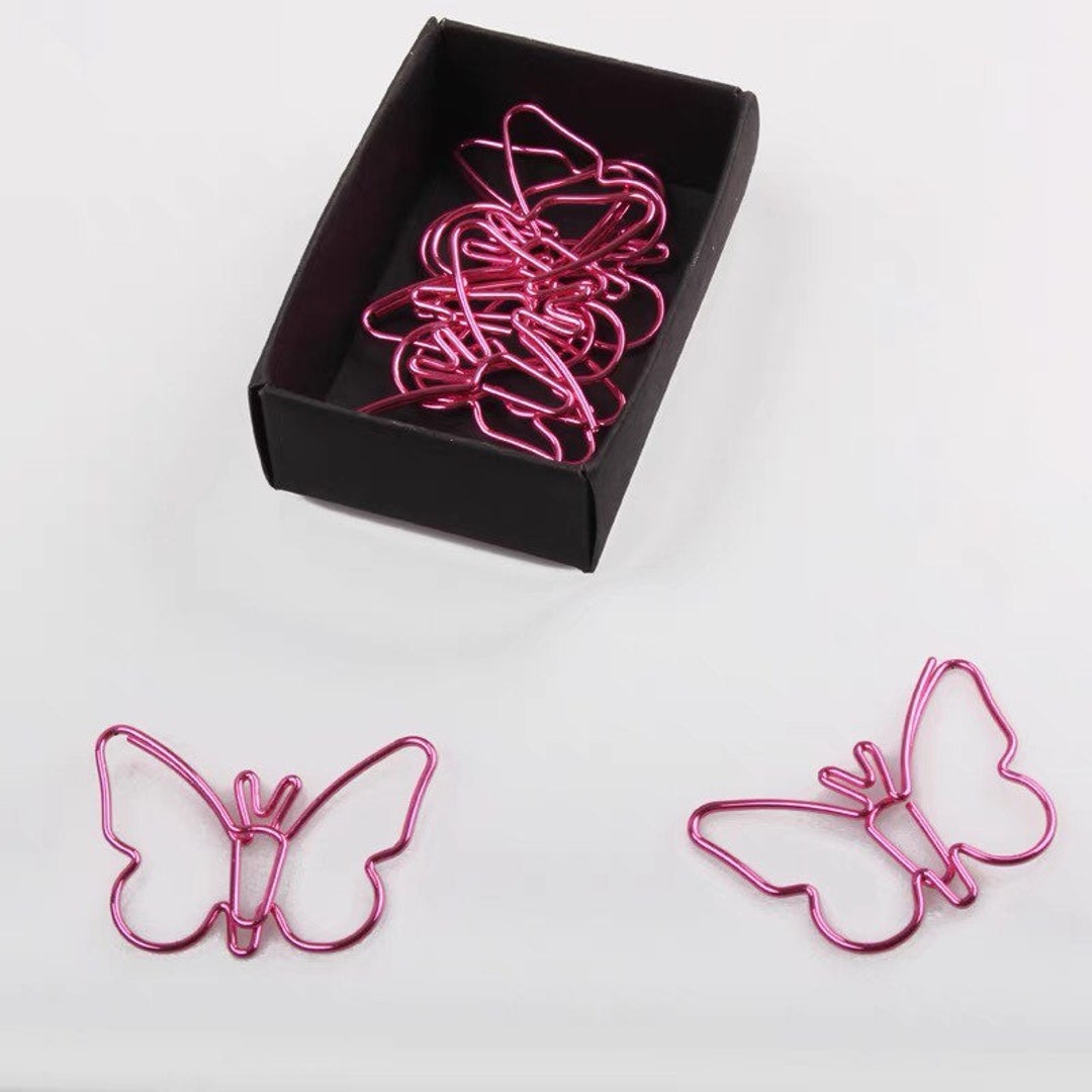 Pink Butterfly Paper Clips /butterfly Metal Paper Clips/metal Paper
