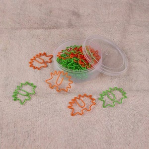 Graffette hedgehog / Clip in metallo green hedgehog / Graffette metalliche orange Hedgehog / Clip per raccoglitori / Forniture per ufficio