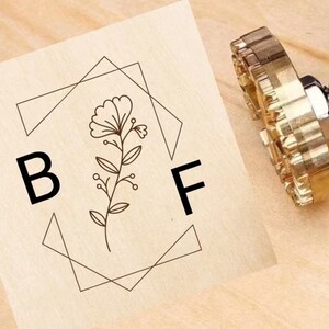 Custom flower frame wedding Monogram Wood Branding Iron / Initials wood branding iron /Wedding Gift/DIY wedding favors