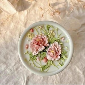 Timbro di ceralacca 3D con peonia rossa/Kit di sigillatura in cera con peonia/Timbro di ceralacca con fiore di peonia/Regalo di compleanno con timbro di ceralacca con peonia