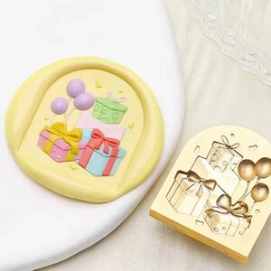 Timbro sigillo di cera confezione regalo 3D/Kit sigillo di cera regalo di compleanno/Kit sigillo di cera regalo e mongolfiera/Sigillatura timbro di cera regalo regalo