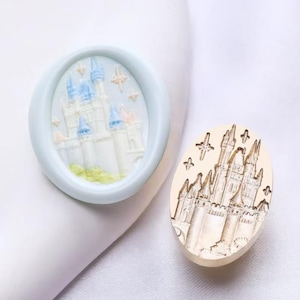 Timbro di ceralacca 3D "Castello delle fate"/Kit di sigillatura in cera "Castello di pietra del cigno"/Kit di sigillatura in cera per regalo di compleanno/Timbro di ceralacca "Castello delle fate"