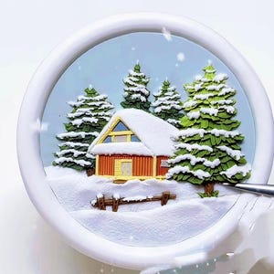3D lakzegelstempel sneeuw huis/dennenboom lakzegelset, lakzegel sneeuw huis/bos en sneeuw huis lakzegel