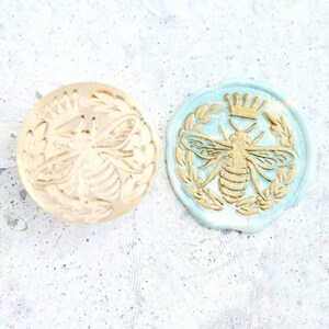 Ape con timbro sigillo di cera ghirlanda/Timbro sigillo di cera d'api corona/Kit di sigillatura di cera personalizzato/Kit di sigillatura di cera di ape e corona carina