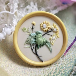 Timbro di ceralacca 3D Sowthistle comune/Kit di sigillatura in cera Sonchus/Timbro di ceralacca per piante/Timbro di ceralacca per buste regalo di compleanno