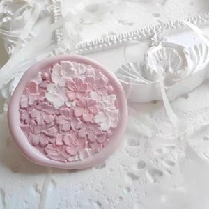 Timbro di ceralacca 3D Sakura/Kit di sigillatura in ceralacca rosa ciliegia orientale/Kit di sigillatura in cera Sakura/Timbro di ceralacca per compleanno