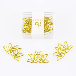 Graffette Lotus Gold, graffette metalliche ai fiori di loto, clip per raccoglitori, forniture per ufficio, cancelleria